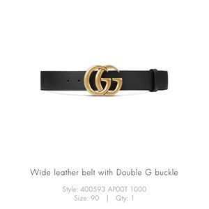 Gucci wide leather belt with Double G buckle